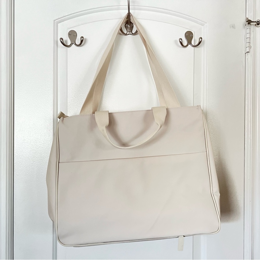 BEIS Cream-White Tote Bag with Front Pocket - Picture 7 of 9